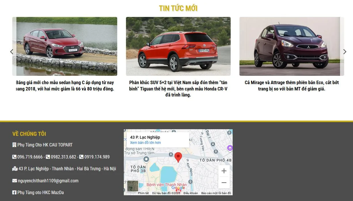 Thiết Kế Website Nội Thất Oto MA-214