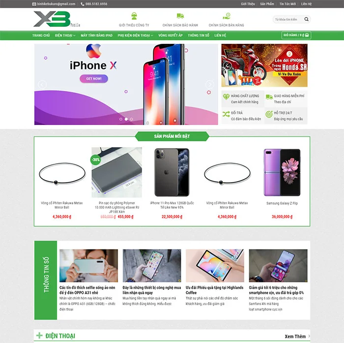 Thiết Kế Website Điện Thoại MA-233