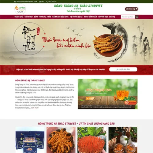 Thiết Kế Website Đông Trùng Hạ Thảo MA-232