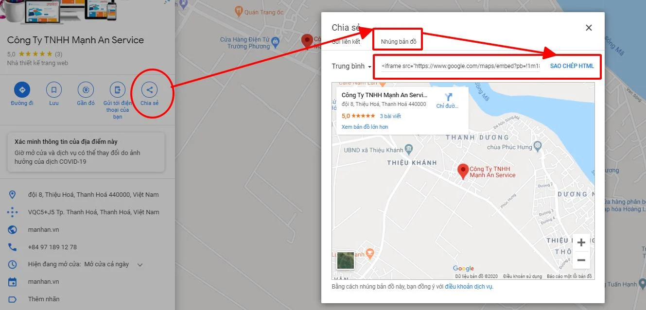 Hướng Dẫn Nhúng Bản Đồ Vào Website