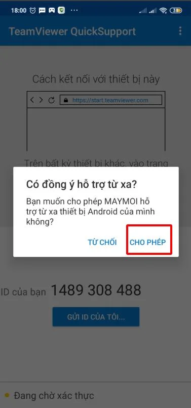 Hướng dẫn kết nối hỗ trợ Teamviewer trên điện thoại