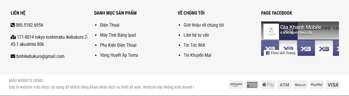 Thiết Kế Website Điện Thoại MA-233