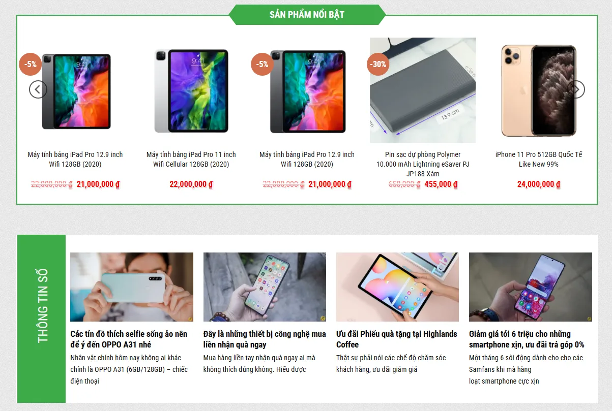 Thiết Kế Website Điện Thoại MA-233