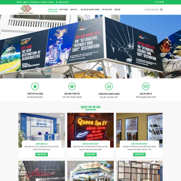 Mẫu Website In Ấn Biển Hiệu Quảng CáoMA-274