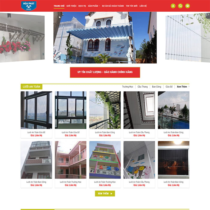 Mẫu Website Lưới An Toàn,Bạt Che Nắng MA-275