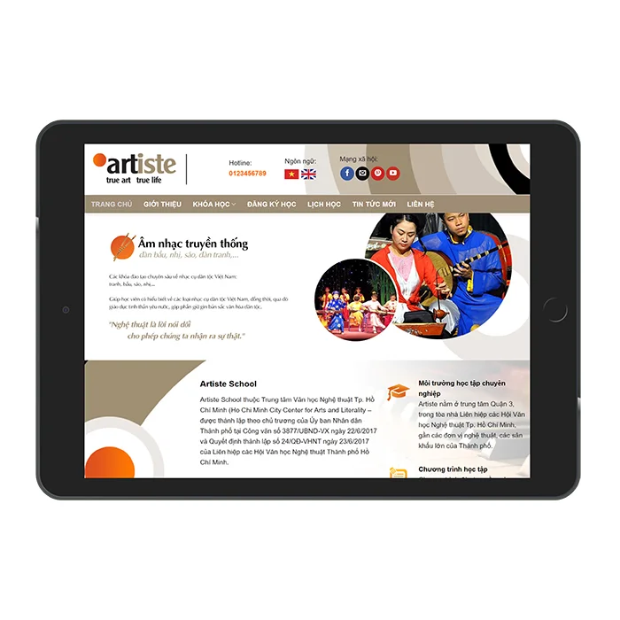 Thiết Kế LandingPage Đào Tạo Các Loại Hình Nghệ Thuật MA-289