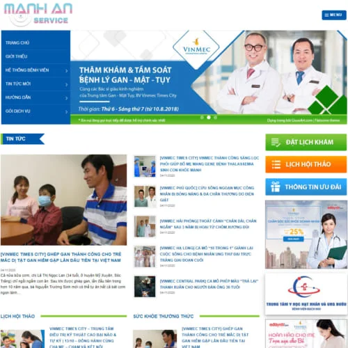 Mẫu Website Bệnh Viện Vinmec MA-290