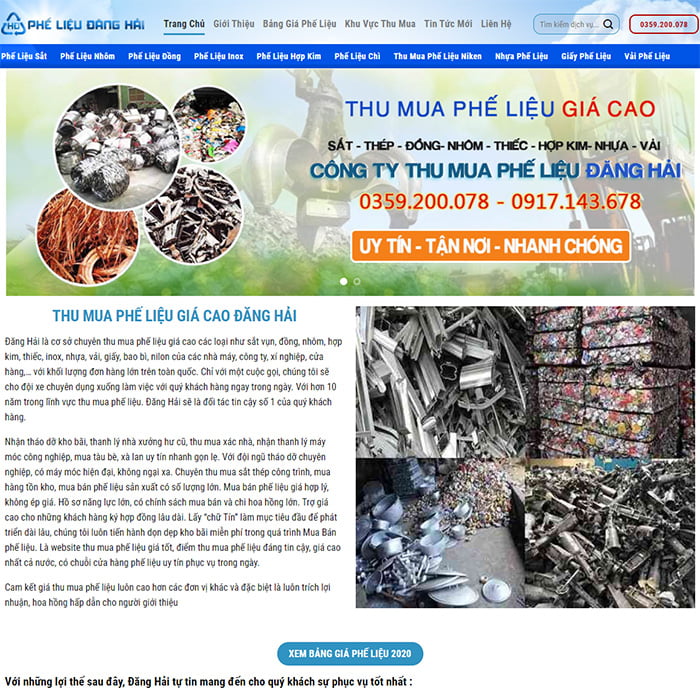 Mẫu Website Thu Mua Phế Liệu MA-285