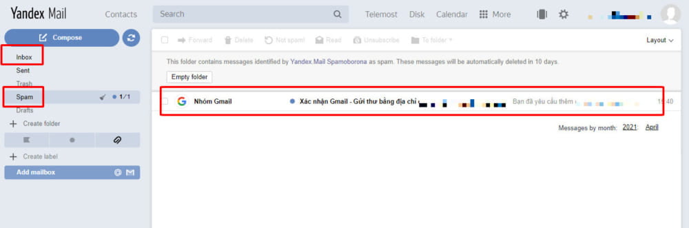 Hướng dẫn chuyển và nhận thư từ Yandex sang Gmail