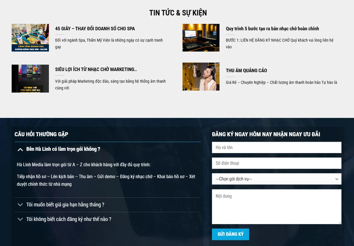 Thiết Kế Website Nhạc Chờ Thương Hiệu MA-318