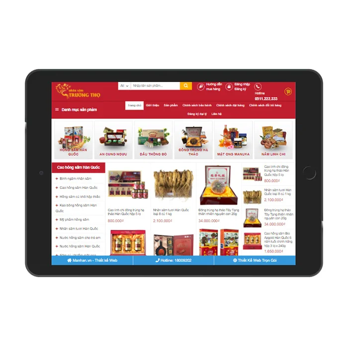 Thiết Kế Website Bán Nhân Sâm MA-381