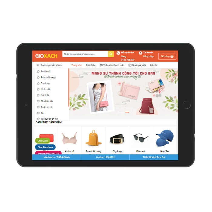 Thiết Kế Website Bán Phụ Kiện Thời Trang MA-357