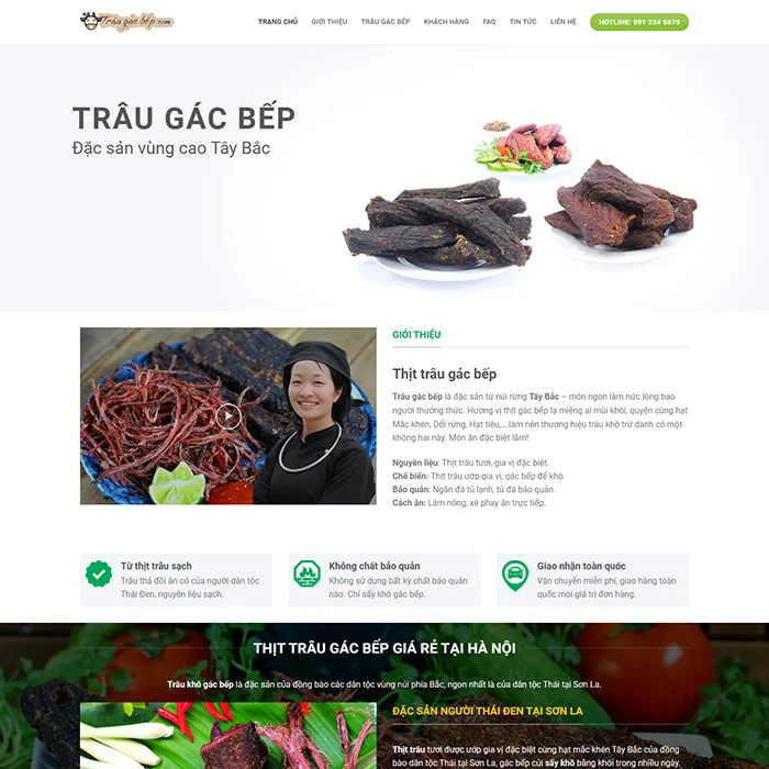 Thiết Kế Website Bán Thịt Trâu MA-391