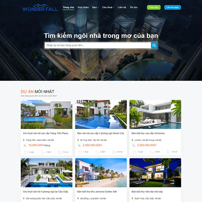 Thiết Kế Website Bất Động Sản MA-422