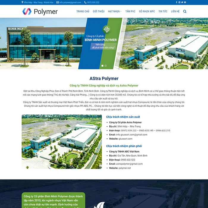 Thiết Kế Website Công Ty Nhựa MA-409 Thiết Kế Website Công Ty Nhựa MA-409
