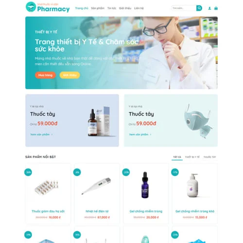 Thiết Kế Website Giới Thiệu Dịch Vụ Kinh Doanh Dược Phẩm, Trang Thiết Bị Y Tế MA-331