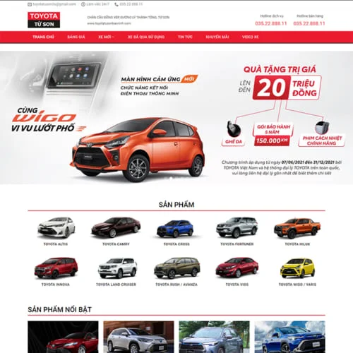 Thiết Kế Website Kinh Doanh Xe Ô Tô Mới, Cũ MA-329