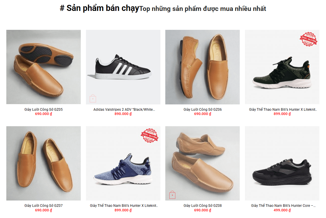 Thiết Kế Website Bán Giày Cao Cấp MA-340