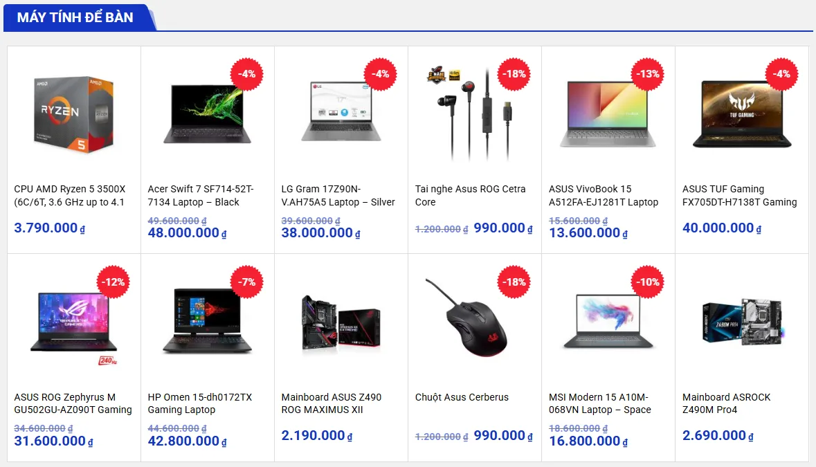 Thiết Kế Website Bán Máy Tính MA-363