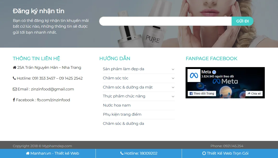 Thiết Kế Website Bán Mỹ Phẩm MA-444