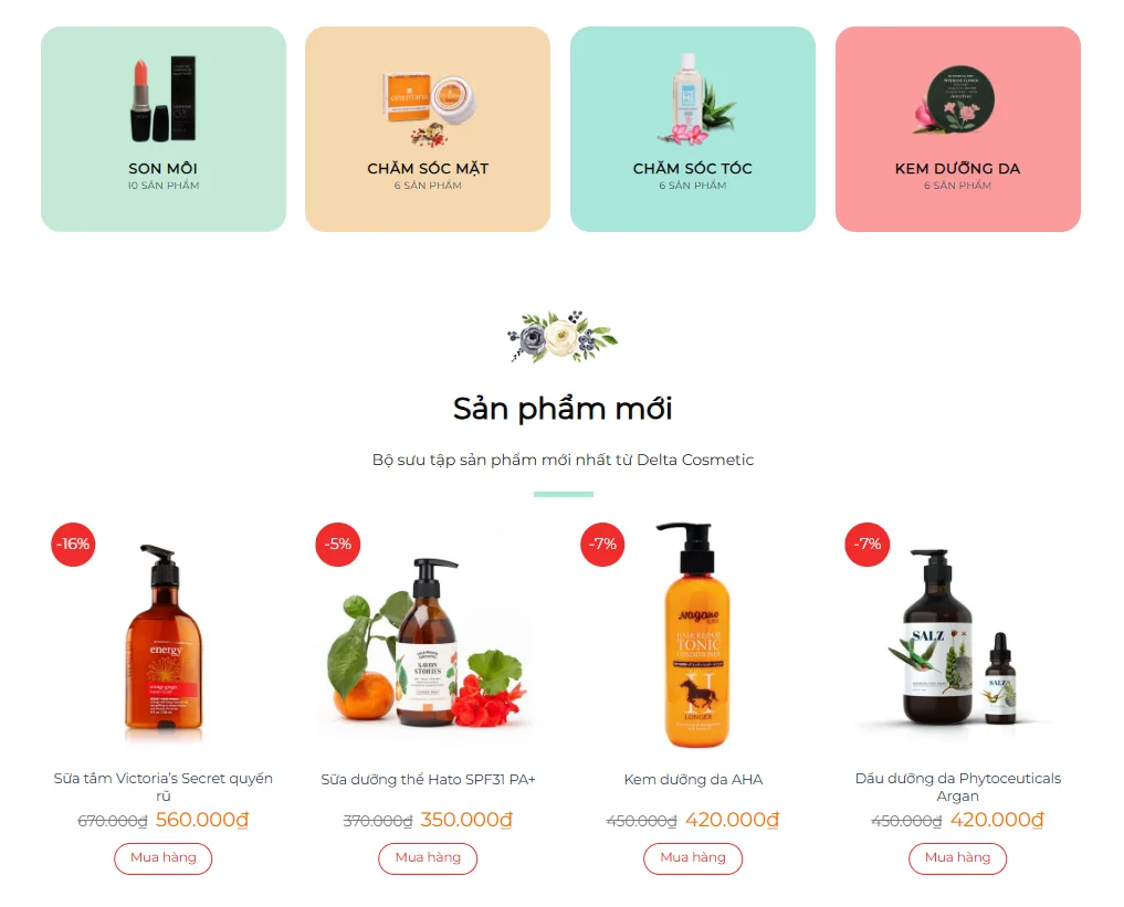 Thiết Kế Website Bán Mỹ Phẩm MA-444