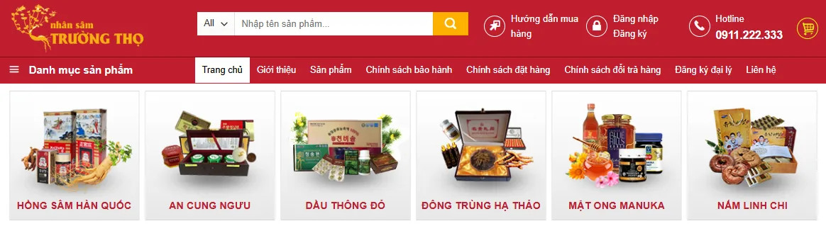Thiết Kế Website Bán Nhân Sâm MA-381