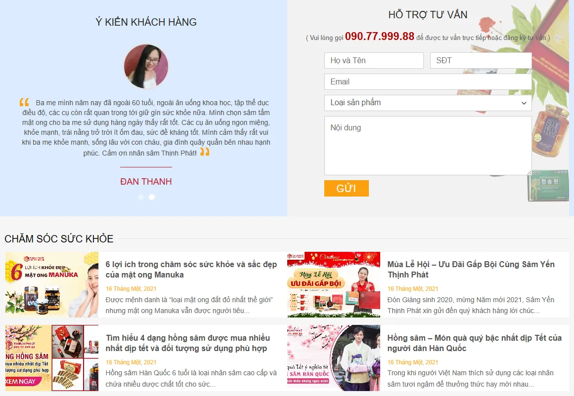 Thiết Kế Website Bán Nhân Sâm MA-381