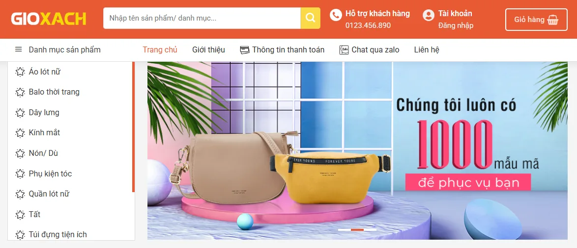 Thiết Kế Website Bán Phụ Kiện Thời Trang MA-357