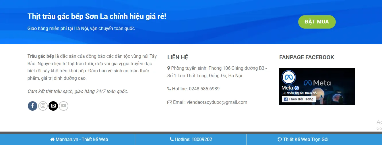 Thiết Kế Website Bán Thịt Trâu MA-391