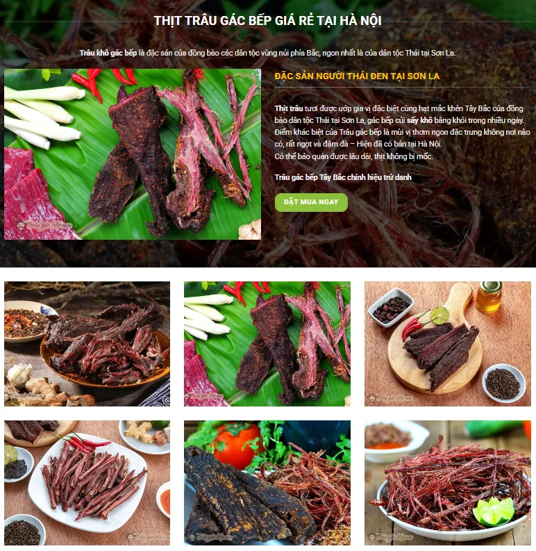 Thiết Kế Website Bán Thịt Trâu MA-391