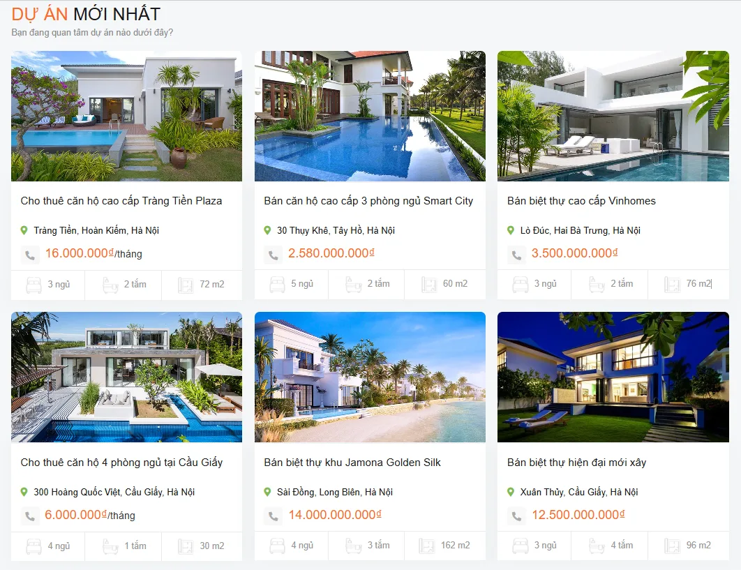 Thiết Kế Website Bất Động Sản MA-422