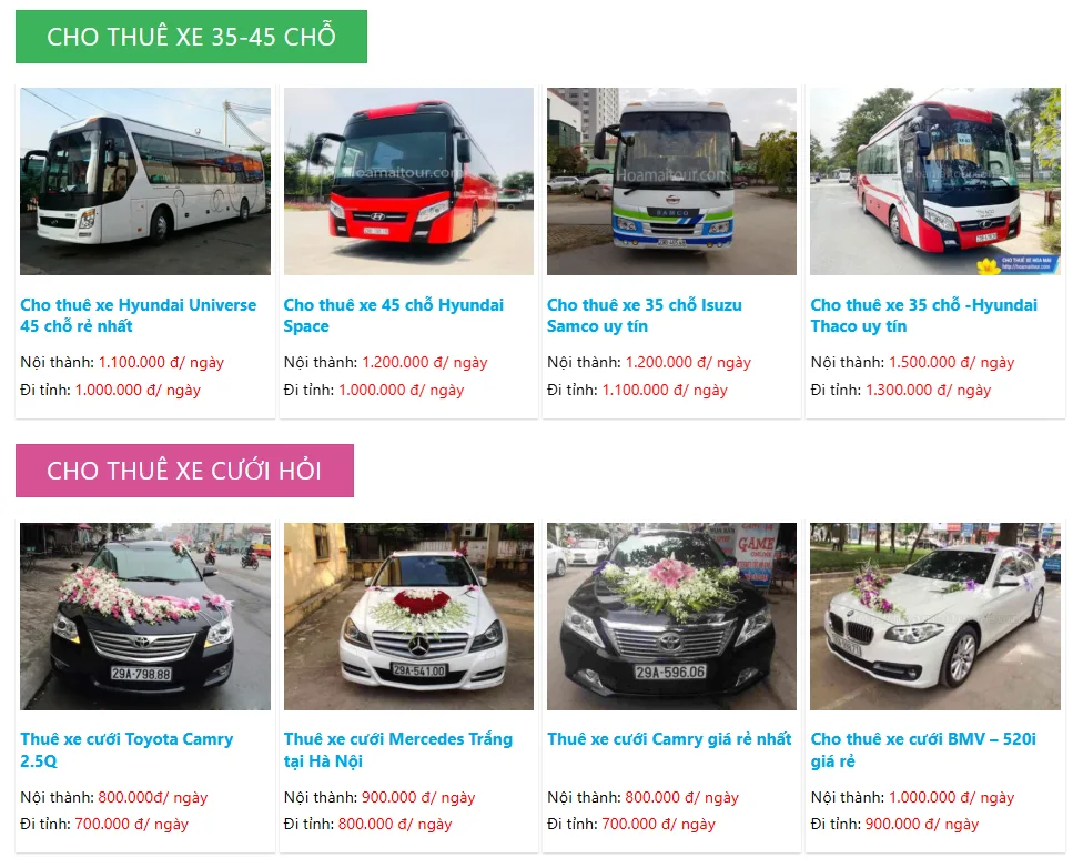 Thiết Kế Website Cho Thuê Xe MA-374