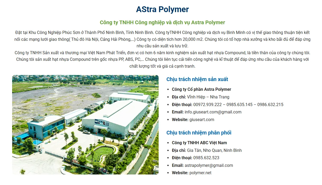 Thiết Kế Website Công Ty Nhựa MA-409