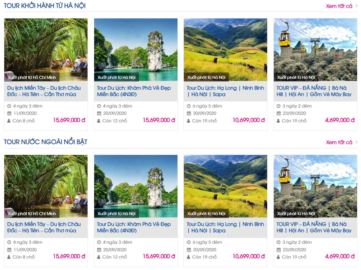 Thiết Kế Website Du Lịch MA-452
