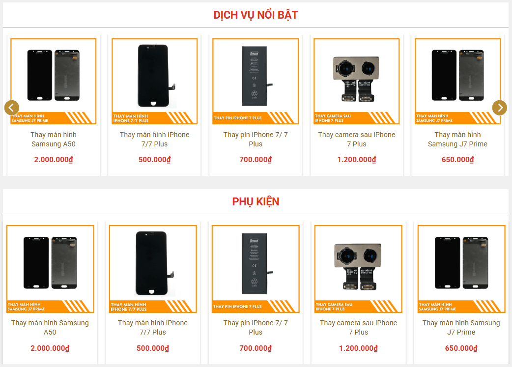 Thiết Kế Website Sửa Điện Thoại MA-408