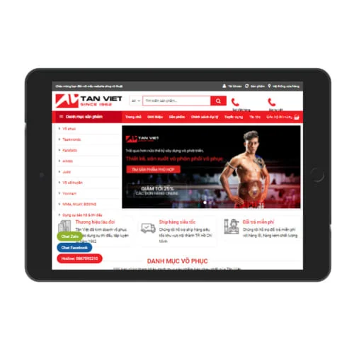 Mẫu Website Bán Đồ Võ Thuật MA-602
