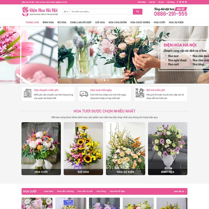 Thiết Kế Website Bán Hoa MA-601