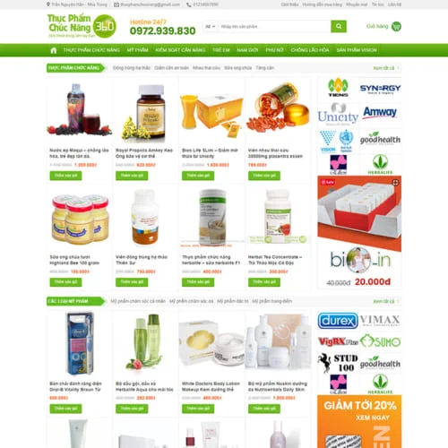 Thiết Kế Website Bán Thực Phẩm Chức Năng MA-517