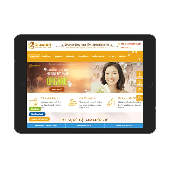 Thiết Kế Website Cửa Hàng Spa MA-600