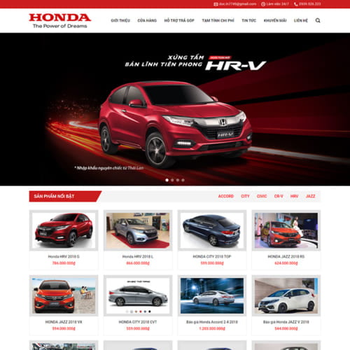 Mẫu Website Đại Lý Honda MA-493