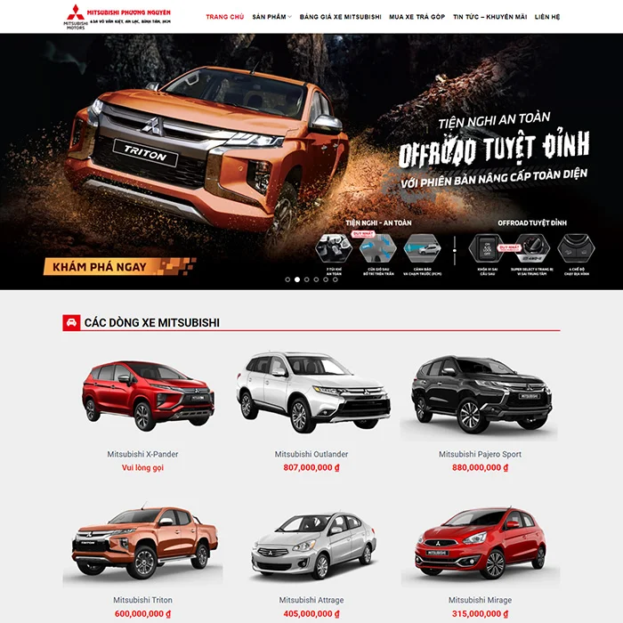 Thiết Kế Website Đại Lý Xe Mitsubishi MA-494