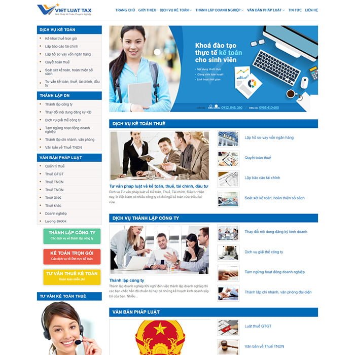 Mẫu Website Kế Toán MA-550