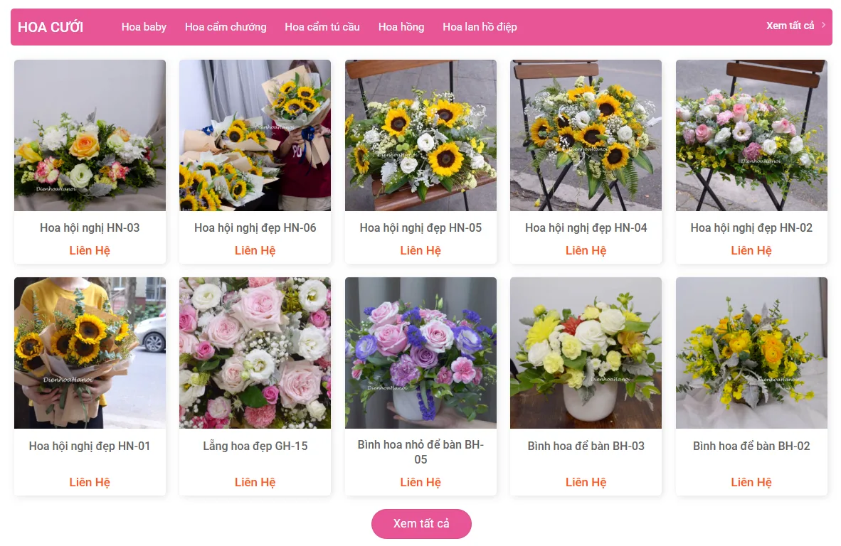 Thiết Kế Website Bán Hoa MA-601