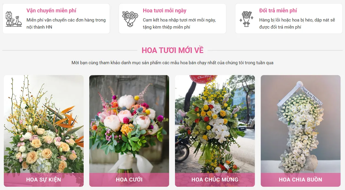 Thiết Kế Website Bán Hoa MA-601