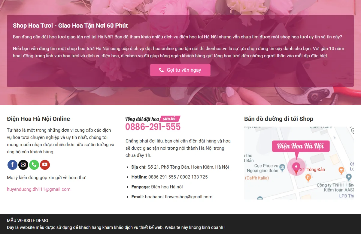 Thiết Kế Website Bán Hoa MA-601