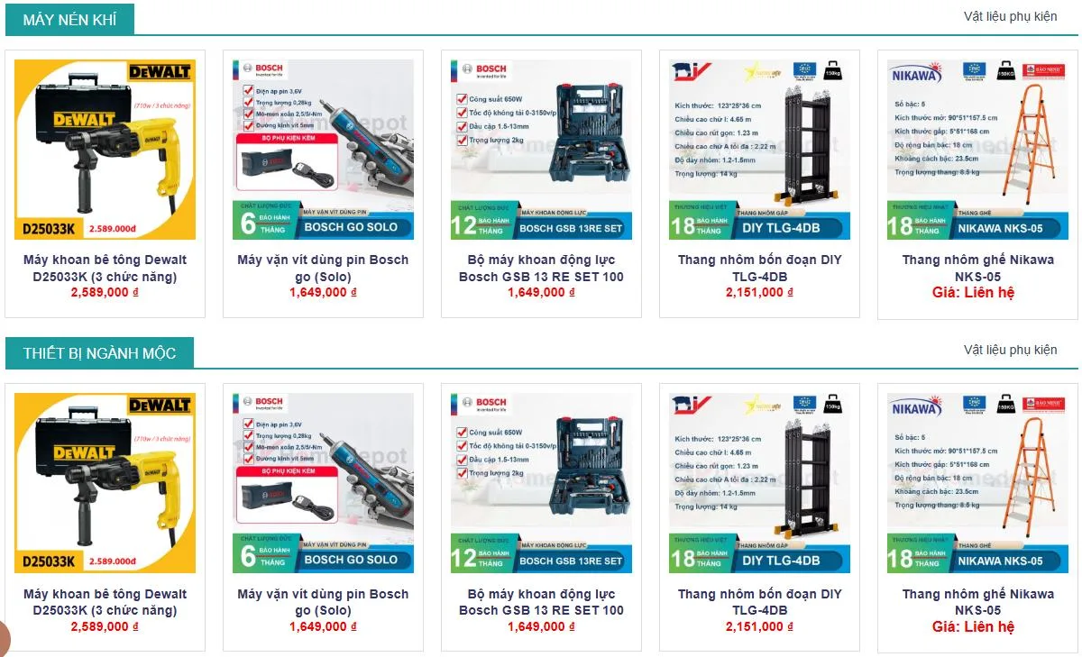 Thiết Kế Website Bán Thiết Bị Điện MA-537