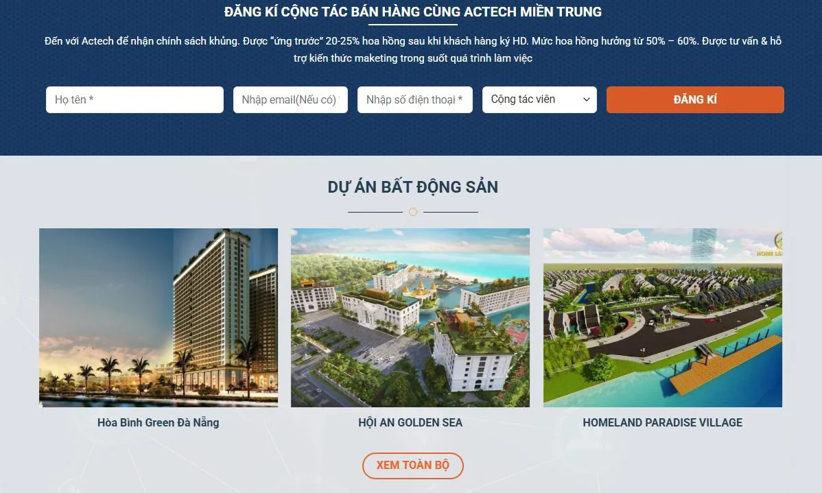 Thiết Kế Website Bất Động Sản MA-533