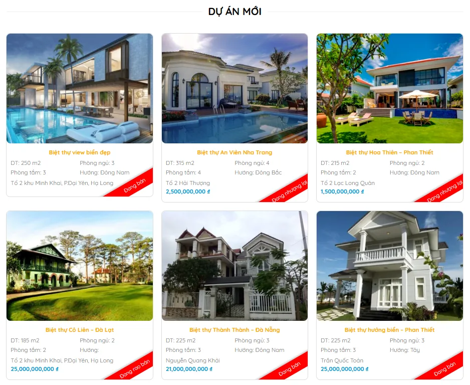 Thiết Kế Website Bất Động Sản MA-543