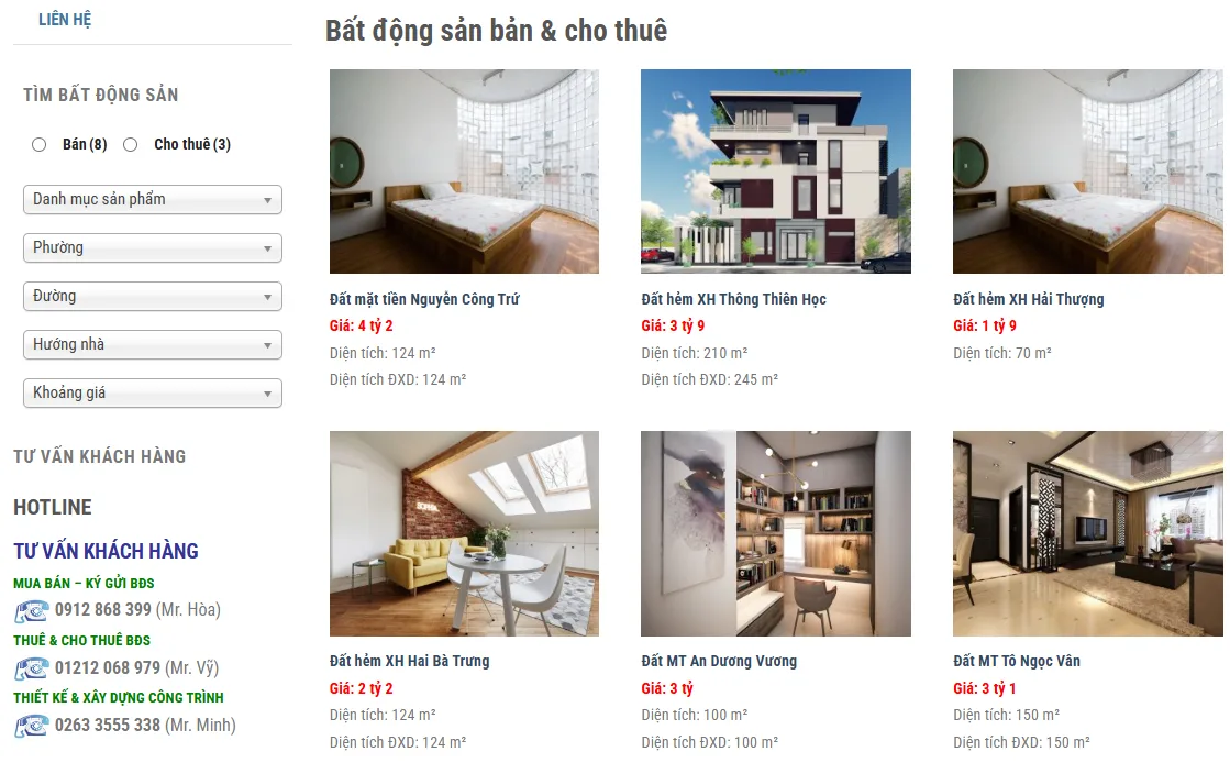 Thiết Kế Website Bất Động Sản MA-597