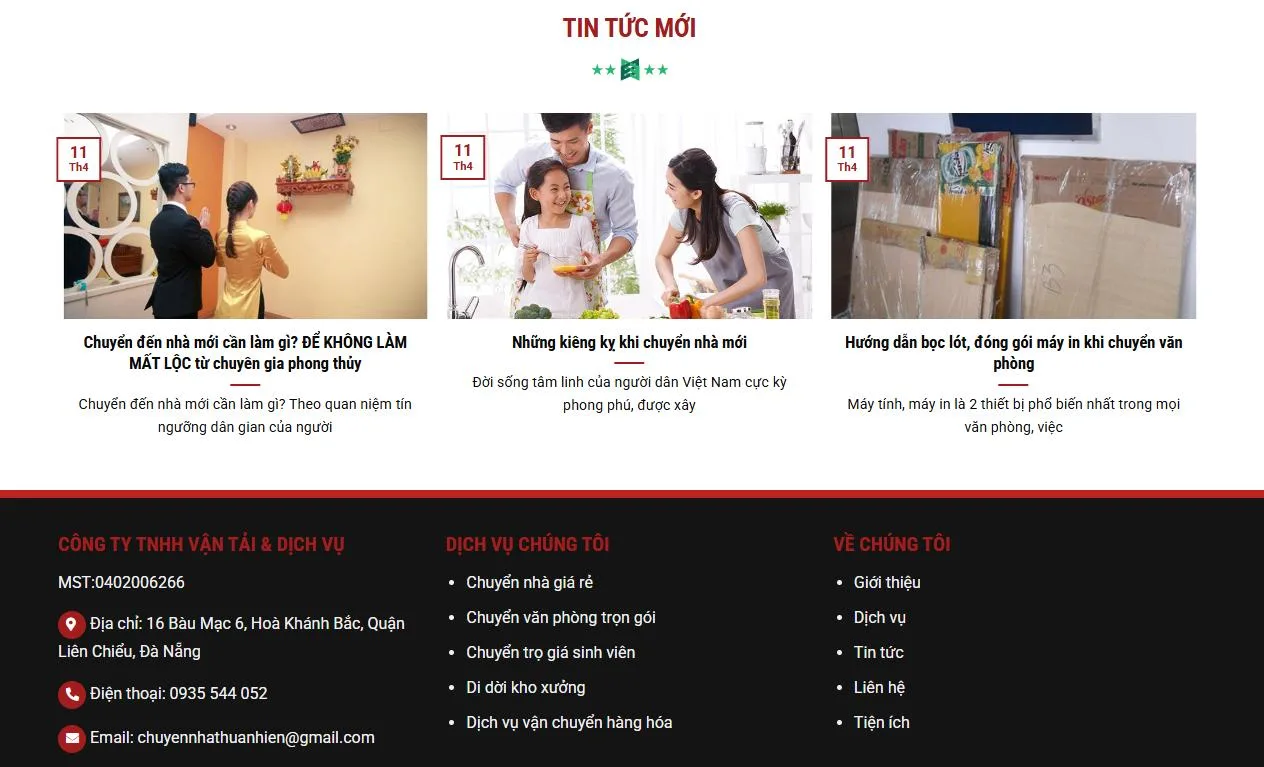 Thiết Kế Website Chuyển Nhà MA-532